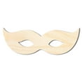 thumbnail image 1 of Unfinished Wood Mardi Gras Mask Shape | New Orleans | DIY Craft Cutout 10" / 1/8", 1 of 4