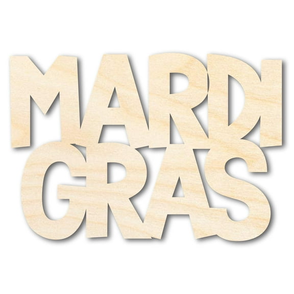 Unfinished Wood MardiGras Shape | DIY Craft Cutout | up to 46" DIY 12" / 1/8"