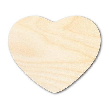 Unfinished Wood Marshmallow Heart Silhouette - Craft - up to 46" DIY 4" / 1/4"
