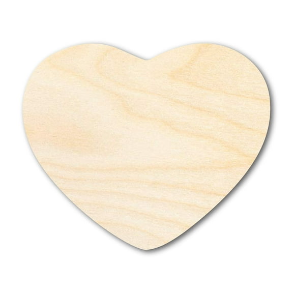 Unfinished Wood Marshmallow Heart Silhouette - Craft - up to 46" DIY 4" / 1/4"