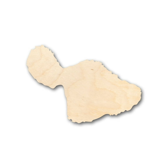 Unfinished Wood Maui Hawaii Island Shape - Craft - up to 46" DIY 24" / 1/4"