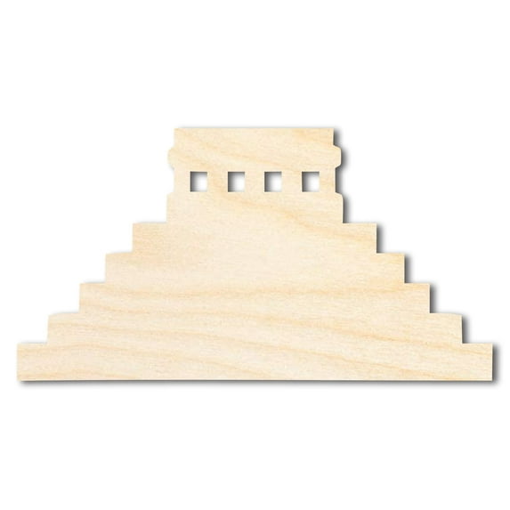 Unfinished Wood Mayan Pyramid Shape 6" / 1/8"