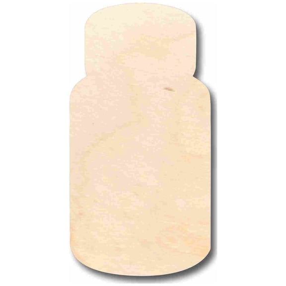Unfinished Wood Medicine Pill Bottle Silhouette - Craft- up to 46" DIY 12" / 1/2"
