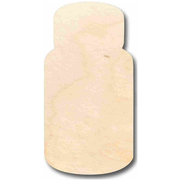 Unfinished Wood Medicine Pill Bottle Silhouette - Craft- up to 46" DIY 30" / 1/4"