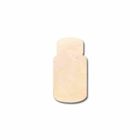 Unfinished Wood Medicine Pill Bottle Silhouette - Craft- up to 46" DIY 8" / 1/8"
