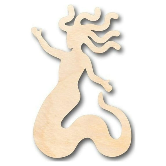 Unfinished Wood Medusa Shape - Greek - Mythical - Monster - Craft - up to 46" DIY 14" / 1/2"