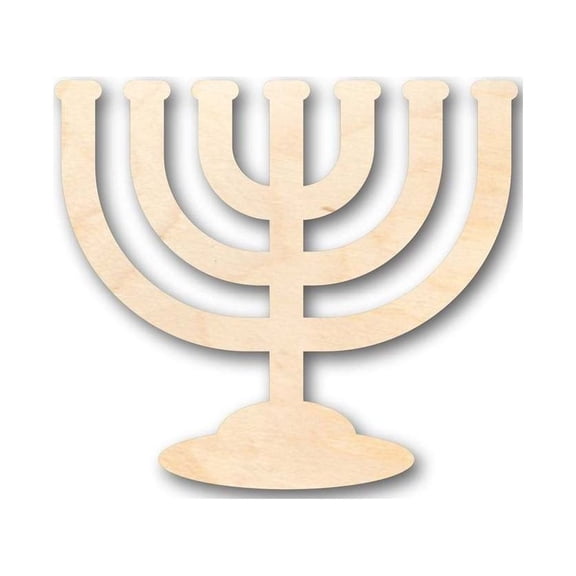 Unfinished Wood Menorah Shape - Hanukkah - Craft - up to 46" DIY 14" / 1/2"