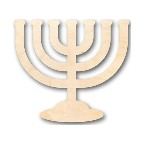 Unfinished Wood Menorah Shape - Hanukkah - Craft - up to 46" DIY 5" / 1/4"