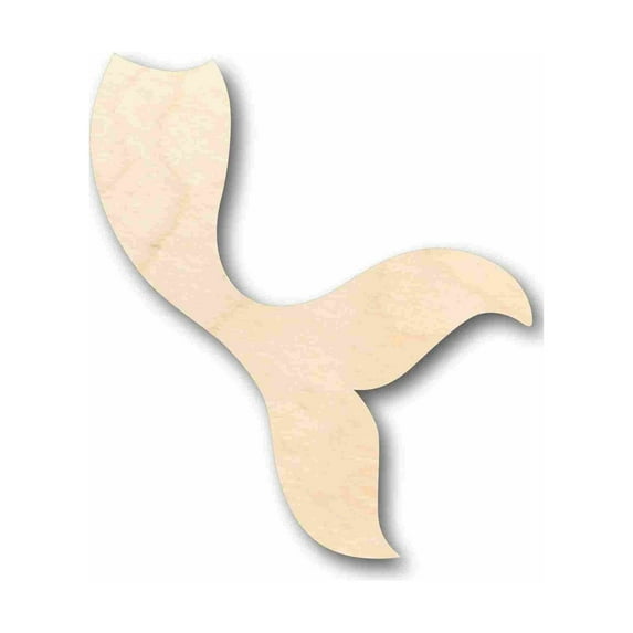 Unfinished Wood Mermaid Tail Siren Silhouette - Craft- up to 46" DIY 5" / 1/4"