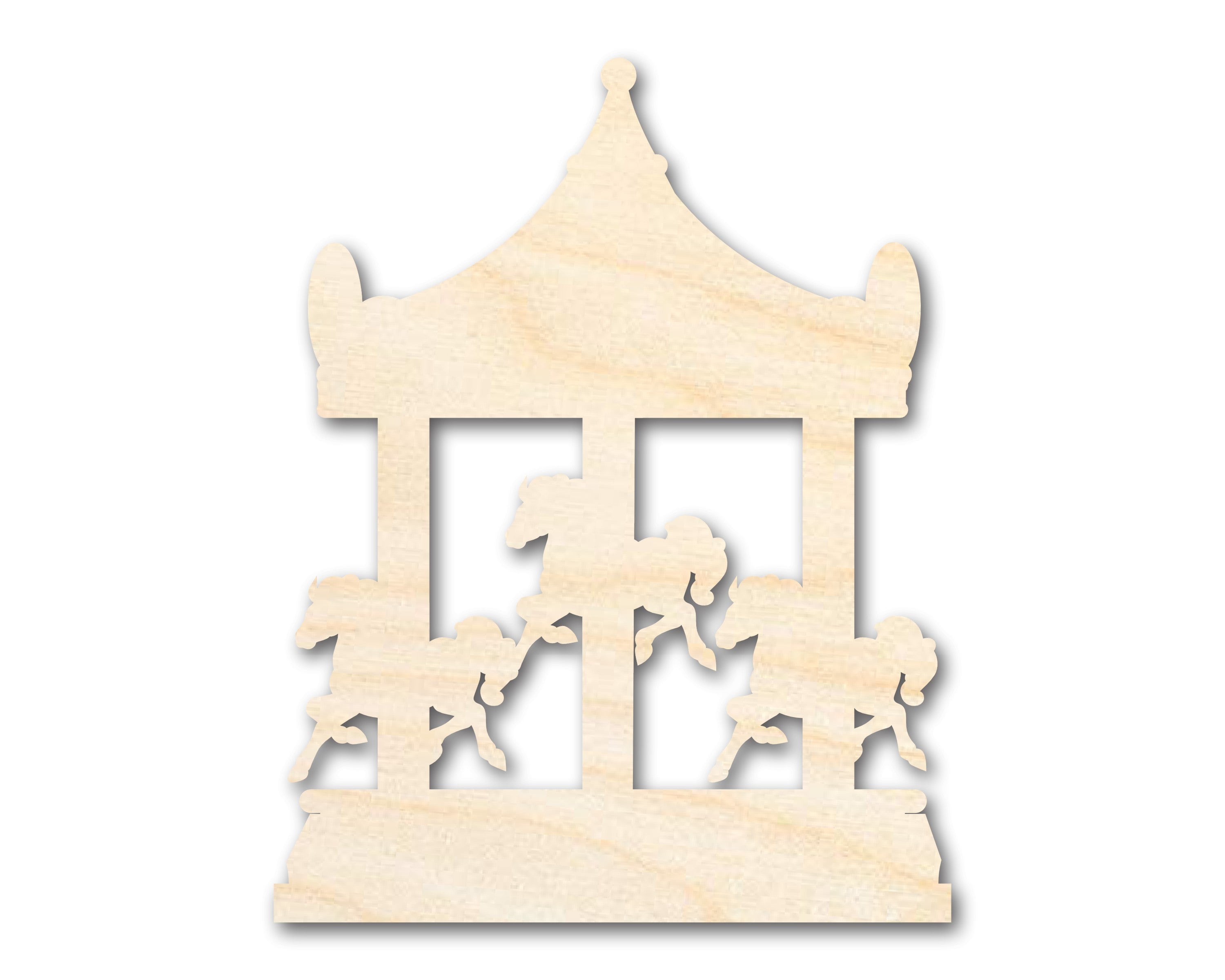 Unfinished Wood Merry-Go-Round Shape | Carousel Craft | Amusement Park ...