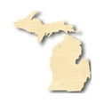 thumbnail image 1 of Unfinished Wood Michigan Shape (2 Pieces) - State - Craft - up to 46" DIY 8" / 1/2", 1 of 3