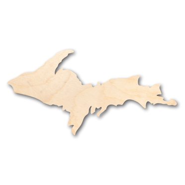 Unfinished Wood Michigan Upper Peninsula Shape - Craft - up to 46" DIY 3" / 1/4"