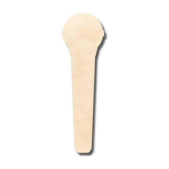 Unfinished Wood Microphone Shape - Craft - up to 46" DIY 8" / 1/2"