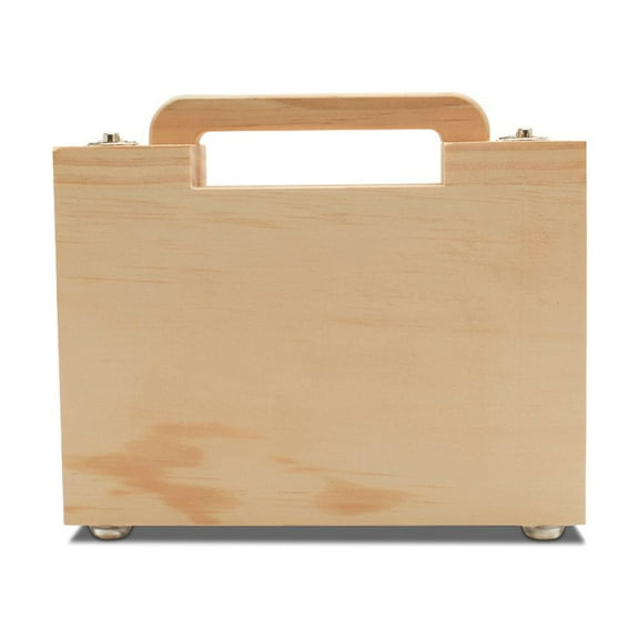 Unfinished Wood Mini Suitcase 5-3/4 x 8 inch, Pack of 1 Cigar Boxes Empty Wooden Boxes for Crafts, Travel, and Storage, by Woodpeckers