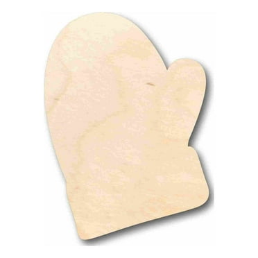 Unfinished Wood Mitten Silhouette - Craft- up to 46" DIY 4" / 1/4"