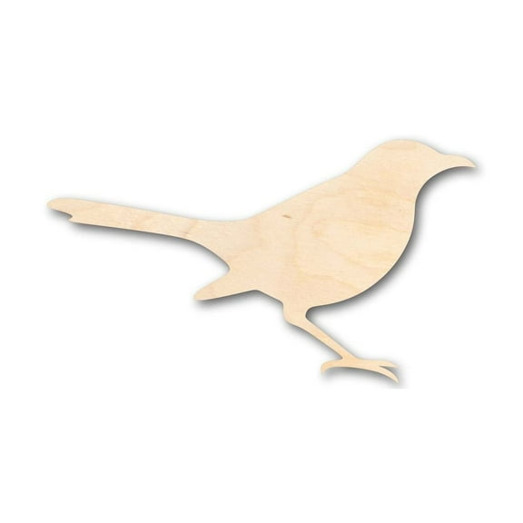 Unfinished Wood Mockingbird Shape - Bird - Wildlife - Craft - up to 46" DIY 4" / 1/4"
