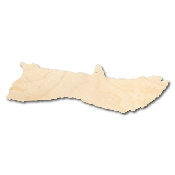 Unfinished Wood Molokai Hawaiian Island Shape - Craft - up to 46" DIY 16" / 1"
