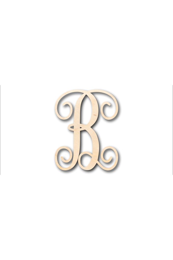 Unfinished Wood Monogram B Shape - Craft - up to 46" DIY 14" / 1/4"