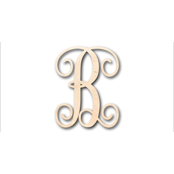 Unfinished Wood Monogram B Shape - Craft - up to 46" DIY 24" / 1/4"