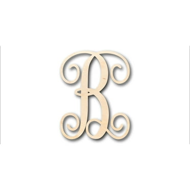 Unfinished Wood Monogram B Shape - Craft - up to 46" DIY 5" / 1/2"