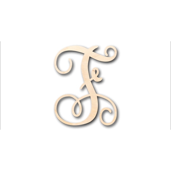 Unfinished Wood Monogram F Shape - Craft - up to 46" DIY 12" / 1/8"
