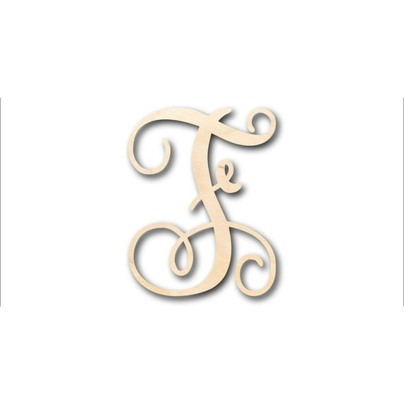 Unfinished Wood Monogram F Shape - Craft - up to 46" DIY 30" / 1"