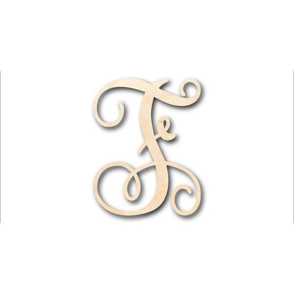 Unfinished Wood Monogram F Shape - Craft - up to 46" DIY 4" / 1/8"