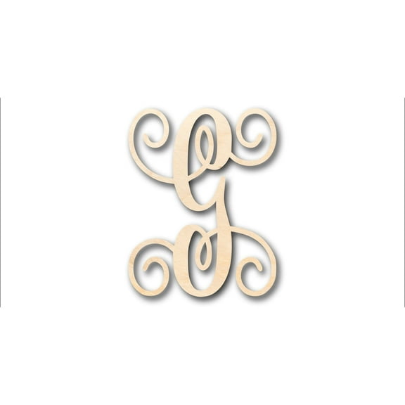 Unfinished Wood Monogram G Shape - Craft - up to 46" DIY 4" / 1/8"