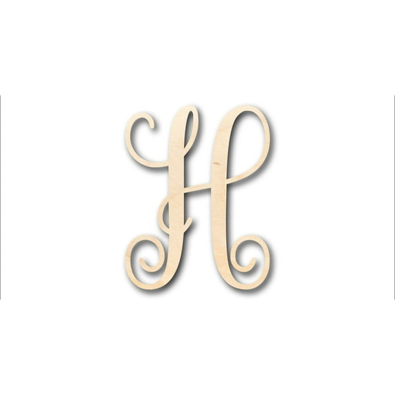Unfinished Wood Monogram H Shape - Craft - up to 46" DIY 10" / 1/4"