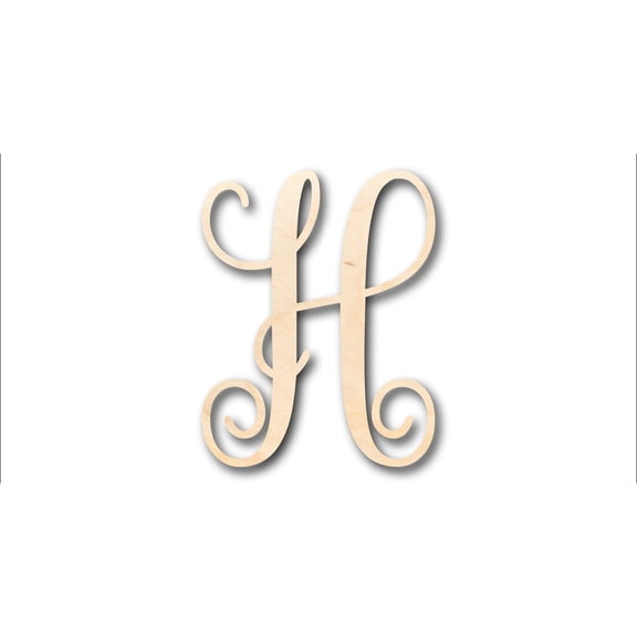 Unfinished Wood Monogram H Shape - Craft - up to 46" DIY 4" / 1/8"
