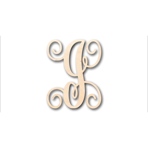 Unfinished Wood Monogram I Shape - Craft - up to 46" DIY 6" / 1/4"