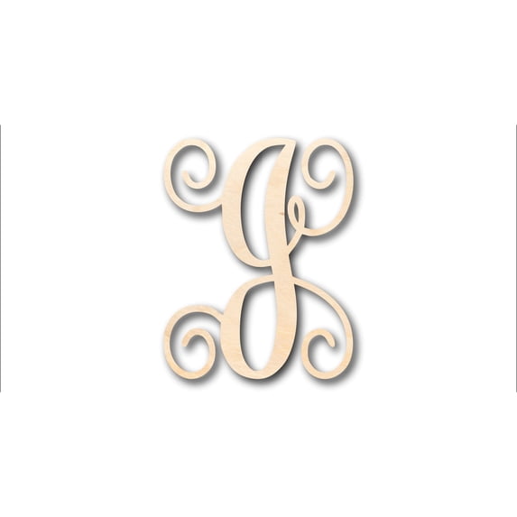 Unfinished Wood Monogram J Shape - Craft - up to 46" DIY 24" / 1/8"