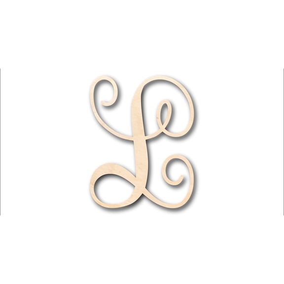 Unfinished Wood Monogram L Shape - Craft - up to 46" DIY 4" / 1/8"