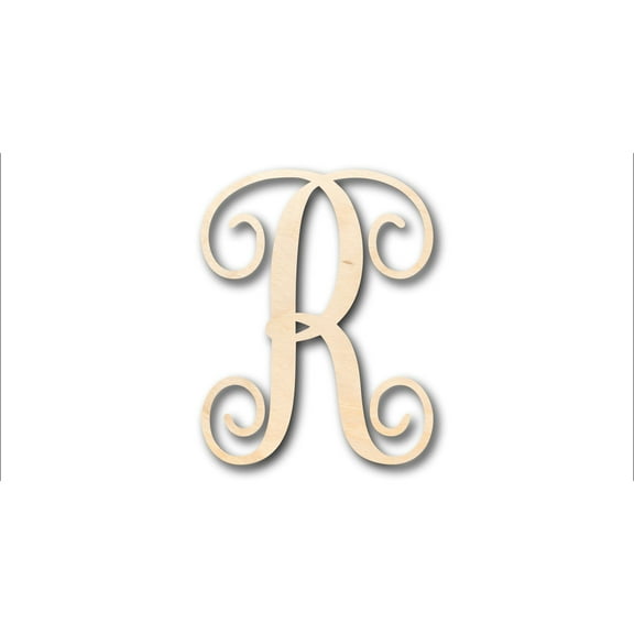 Unfinished Wood Monogram R Shape - Craft - up to 46" DIY 24" / 1"