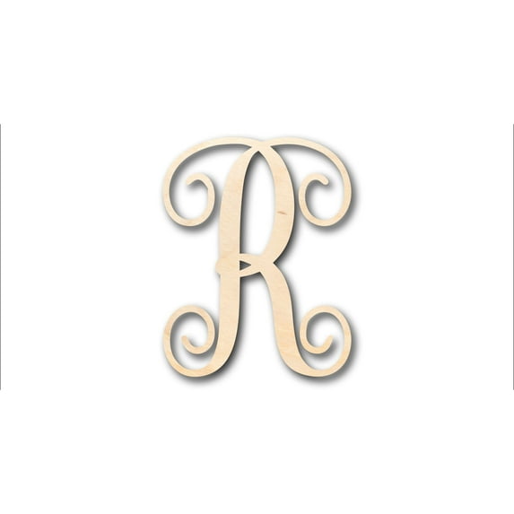 Unfinished Wood Monogram R Shape - Craft - up to 46" DIY 33" / 1"