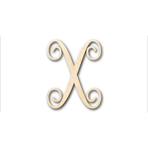 Unfinished Wood Monogram X Shape - Craft - up to 46" DIY 12" / 3/4"