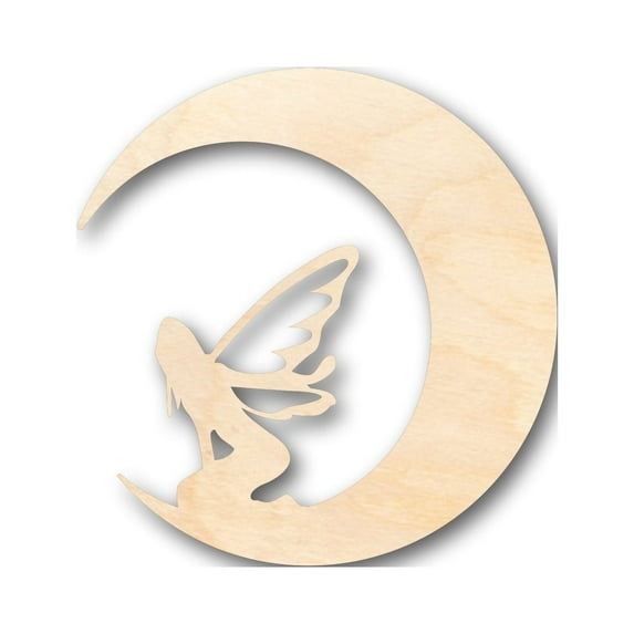 Unfinished Wood Moon Fairy Shape - Craft - up to 36" DIY 46" / 3/4"