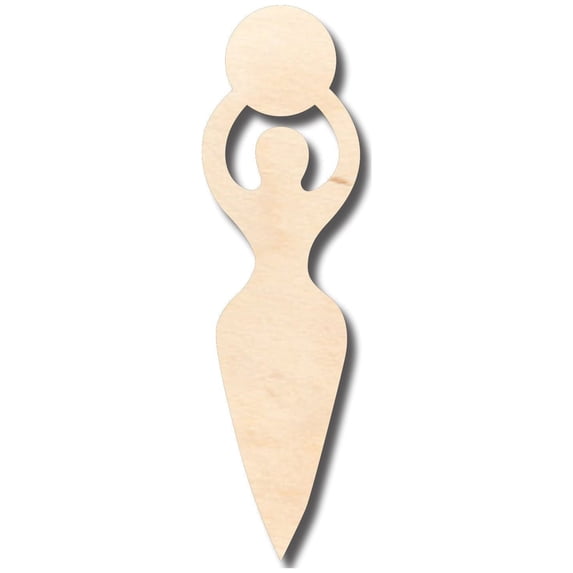 Unfinished Wood Moon Goddess Shape - Craft - up to 46" DIY 18" / 1"