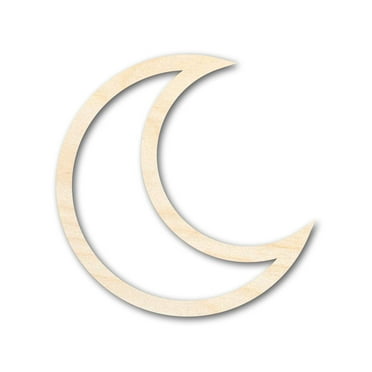 Unfinished Wood Moon Outline Shape | DIY Craft Cutout | up to 46" DIY 3" / 1/8"