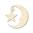 thumbnail image 1 of Unfinished Wood Moon and Star Silhouette Shape - Craft - up to 46" 10" / 1/4", 1 of 5