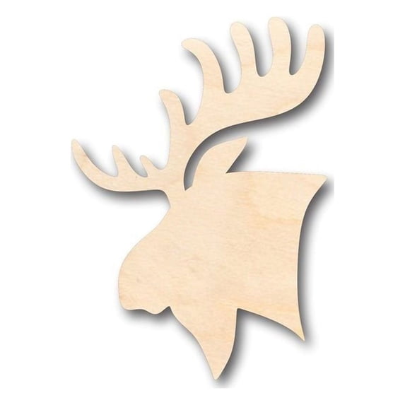 Unfinished Wood Moose Head Shape - Animal - Craft - up to 46" DIY 7" / 1/4"