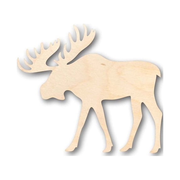 Unfinished Wood Moose Shape - Animal - Craft - up to 46" DIY 18" / 1/8"