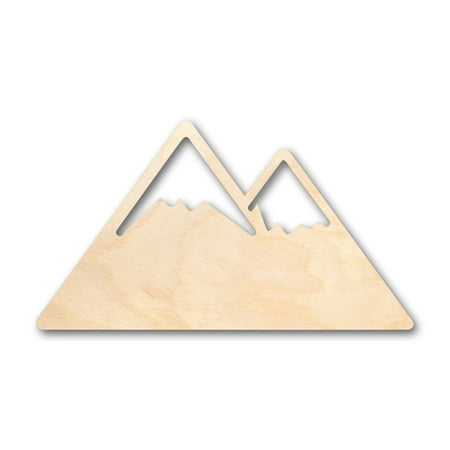 Unfinished Wood Mountain Peaks Shape - Craft - up to 46" DIY 6" / 1/8"