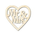 thumbnail image 1 of Unfinished Wood Mr and Mrs Heart Cutout | DIY Craft Shape | up to 46" DIY 20" / 1/2", 1 of 3