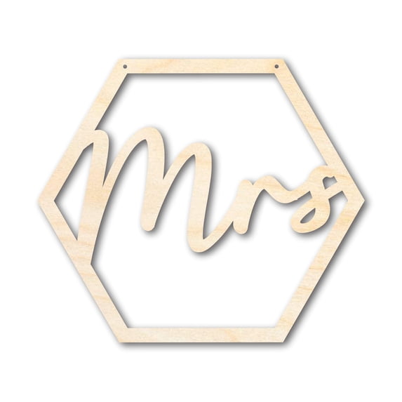 Unfinished Wood Mrs. Chair Sign | DIY Craft Cutout 7" / 1/2"