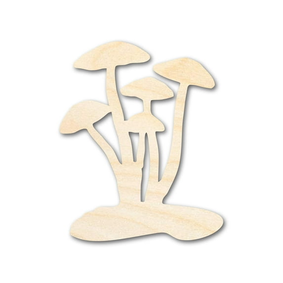 Unfinished Wood Mushrooms Shape - Craft - up to 46" 24" / 3/4"