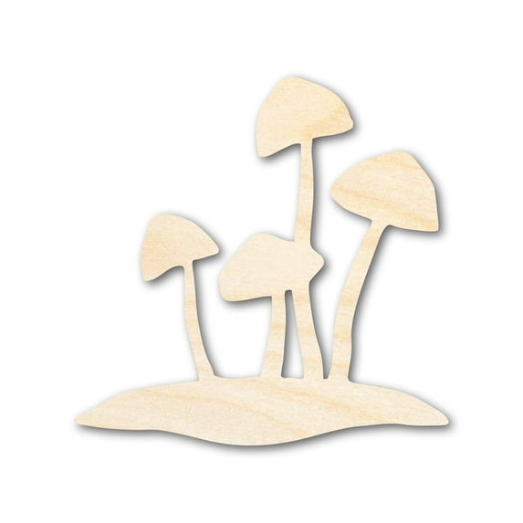 Unfinished Wood Mushrooms Shape - Craft - up to 46" 30" / 1/4"