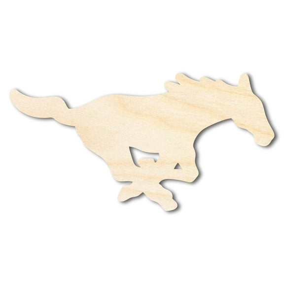 Unfinished Wood Mustang Mascot Shape 4" / 1/8"