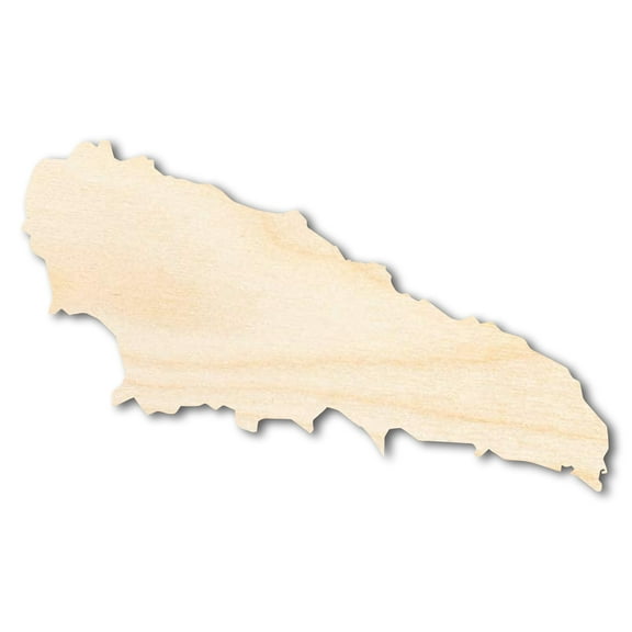 Unfinished Wood Mwali Island Shape - Comoros Craft - up to 46" DIY 8" / 1/2"