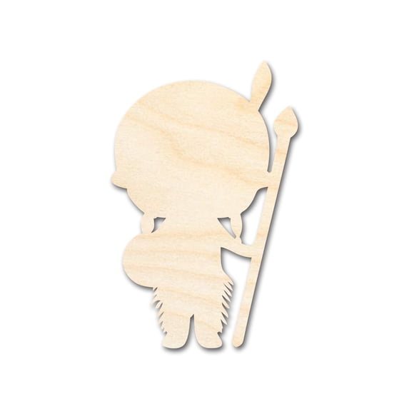Unfinished Wood Native Boy Shape | Craft Cutout | up to 46" DIY 16" / 1/8"